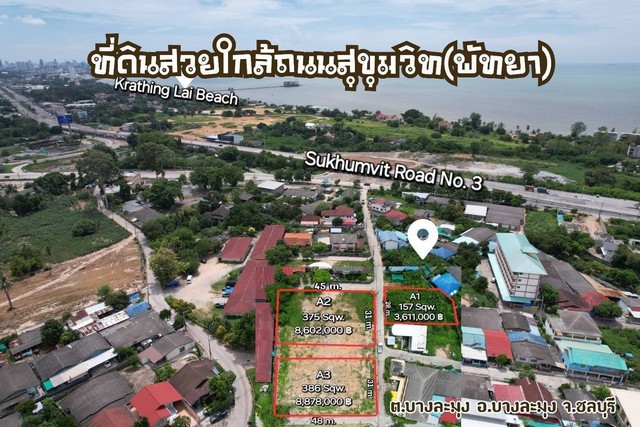 ขายที่ดินใกล้ถนนสุขุมวิท(บางละมุง-พัทยา)/Land for sale near Sukhumvit Road(No.3) 